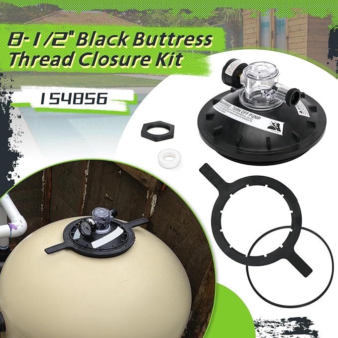 154856 8-1/2 inch Black Buttress Thread Closure Replacement Compatible