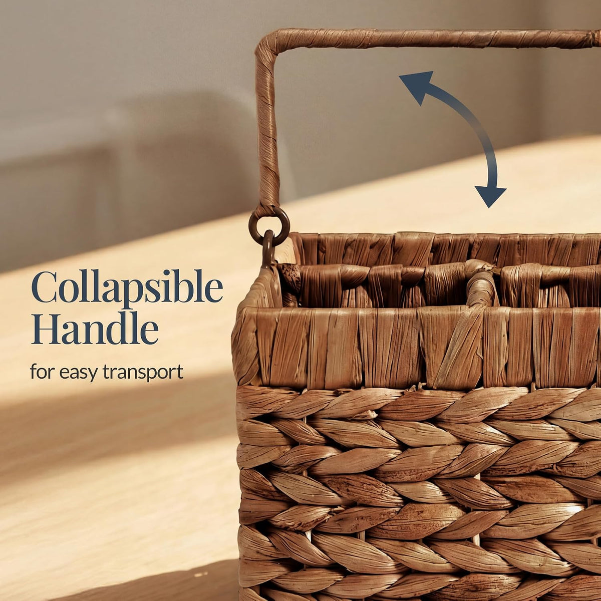 Best Choice Products Handwoven Silverware Organizer w/Handle, 4 Compartment Flatware Organizer, Shelf Storage Basket, Wicker Utensil Caddy, Cutlery Basket Holder for Party, Picnic, BBQ - Chestnut