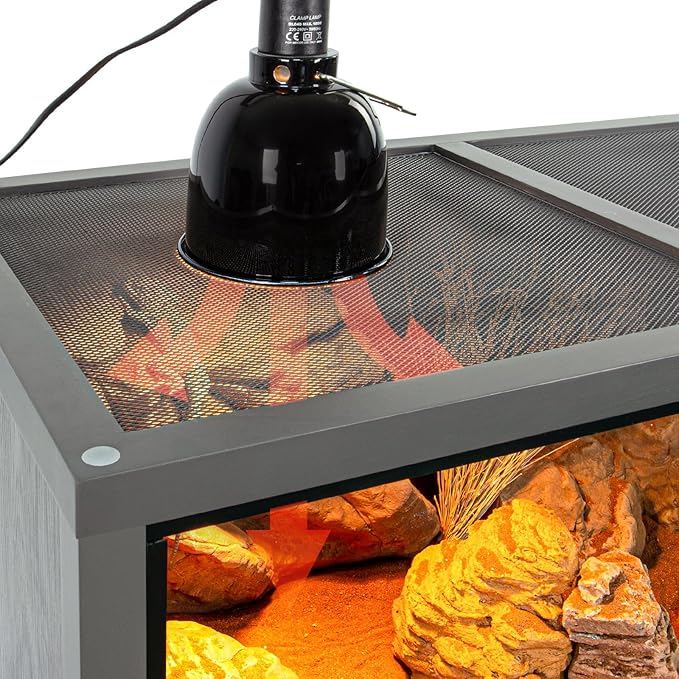 50 Gallon Reptile Tank, 36" x 18" x 18" Wooden Reptile Terrarium with Sliding Door & Top Screen Ventilation, Suitable for Bearded Dragon Ball Python Gecko Lizard, Better Insulation