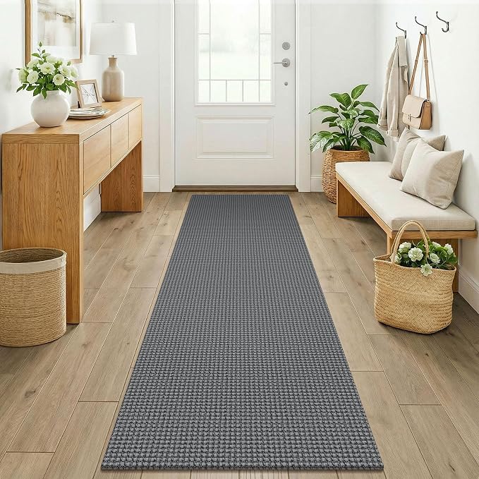 KOZYFLY Woven 2x7 Washable Kitchen Runner Rug, Non Slip Runners