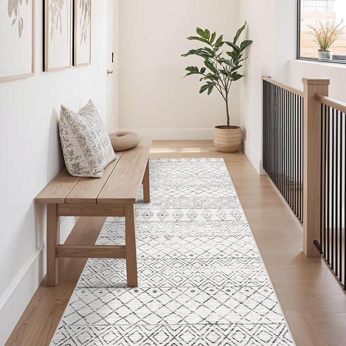 Hallway Runner Rug Washable 2'6"x8': Moroccan Non Slip Runner Rugs Soft Indoor