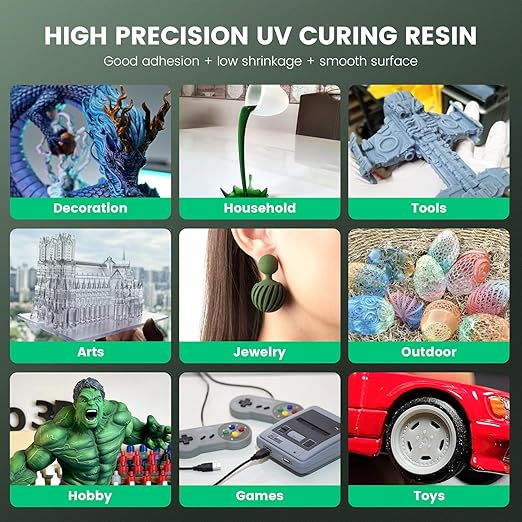 SUNLU 3D Printer Resin Bundle, 395 to 405nm UV Curing 3D Printing Liquid