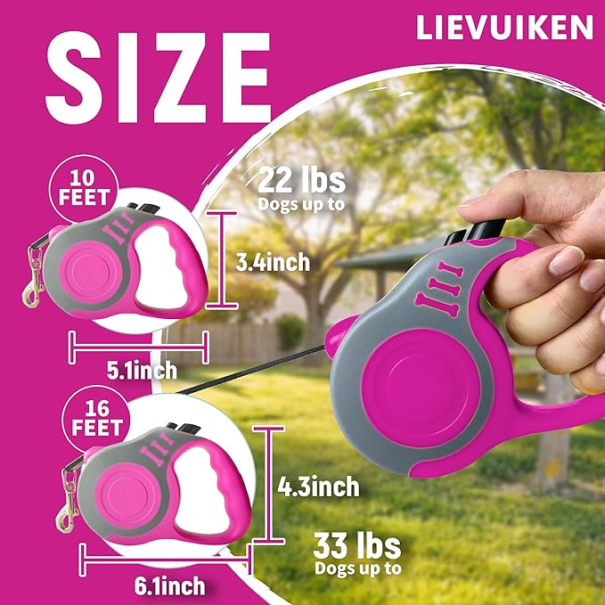 Retractable Dog Leash Automatic Telescopic Tractor Dog Tape, Pet Tape 10/16 FT Durable and Convenient, with Non-Slip Handle, Suitable for Small and Medium-Sized Dogs