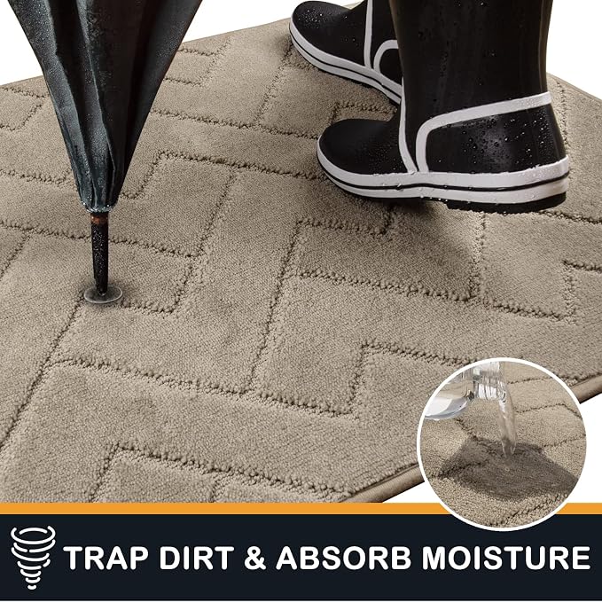 PURRUGS Dirt Trapping Door Mat 24" x 84", Non-Slip Machine Washable Entry Rug