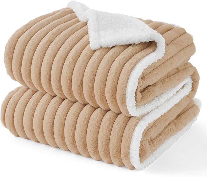Bedsure ComfyFleece Orthopedic Dog Bed with Waterproof Dog Blanket for Extra Large Dogs, Brown