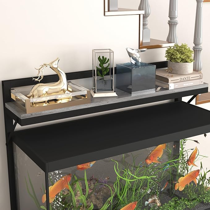 Aquarium Stand with Power Outlets,55-70 Gallon Fish Tank Stand with 3 Baskets,2 Storage Shelf, 5-Tier Heavy Duty Metal Tank Stand Suitable for Turtle Tank, Reptile Terrarium