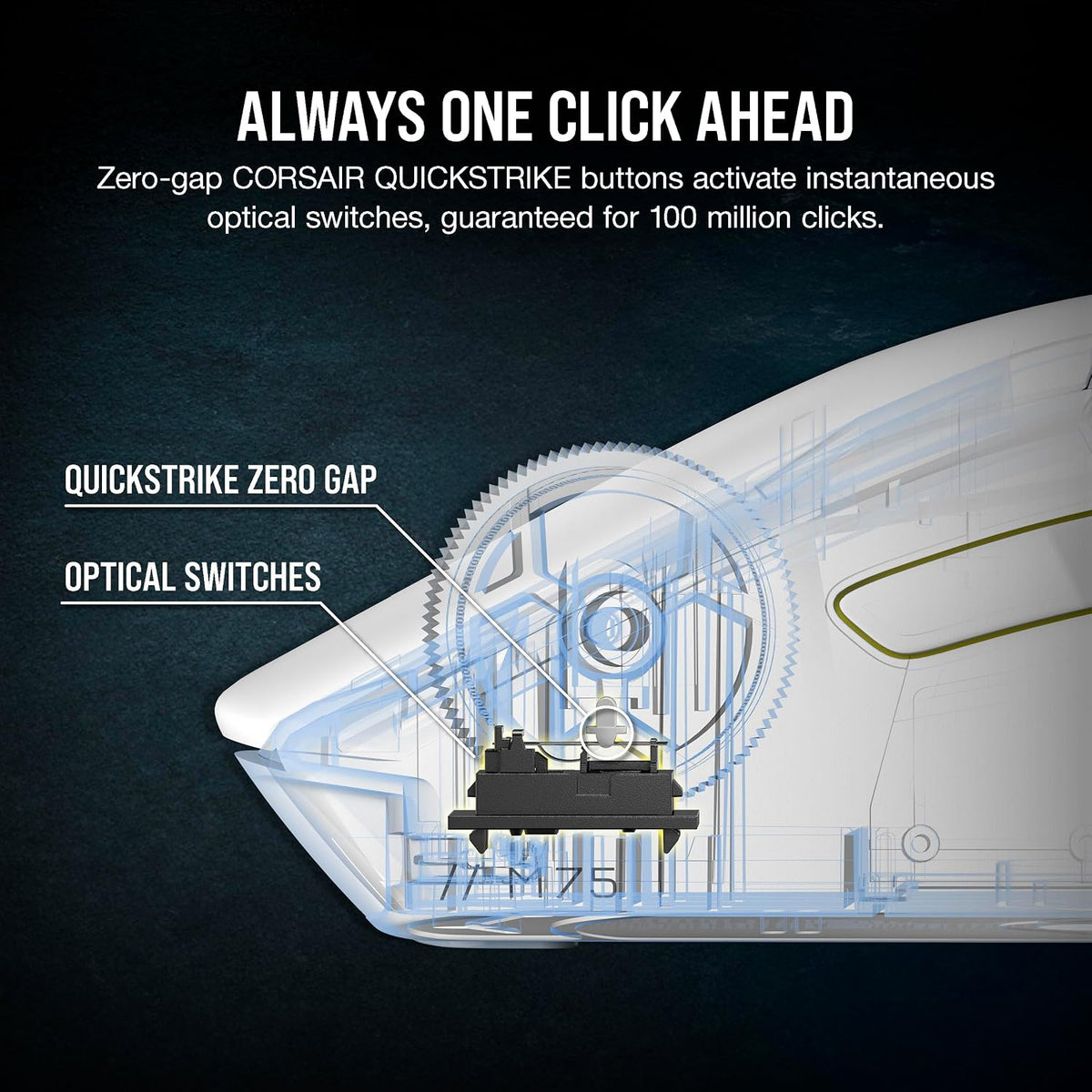 Corsair M75 Wireless RGB Lightweight FPS Gaming Mouse – 26,000 DPI – Swappable Side Buttons – iCUE Compatible – PC – White