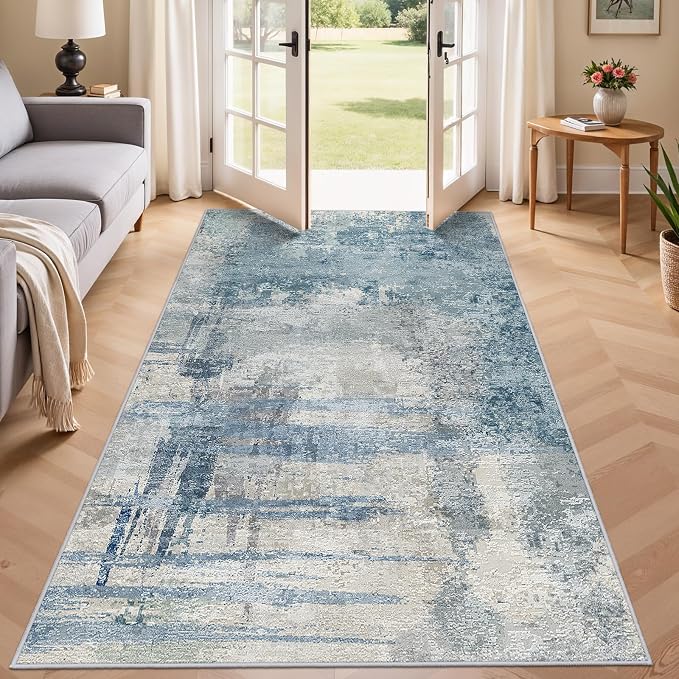 Modern Abstract 4x8 Area Rug: Wide Rugs