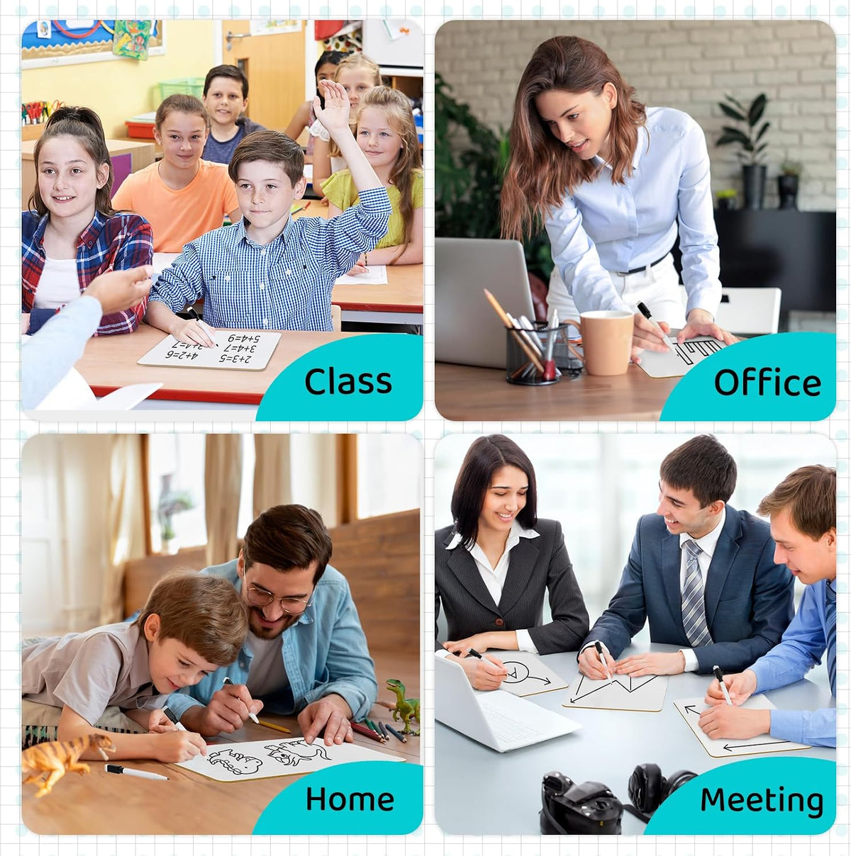 Upgrey Dry Erase Lapboards, 32 Pack Double-Sided Dry Erase Boards, Small White Boards for Classroom Students, 9"x12" Portable Mini Whiteboards for Teacher Supplies, Home and Office Work