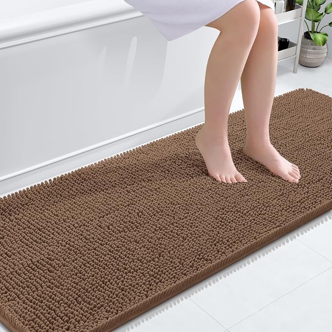 OLANLY Bathroom Runner Rugs 70x24, Extra Soft Absorbent Chenille Bath Rugs