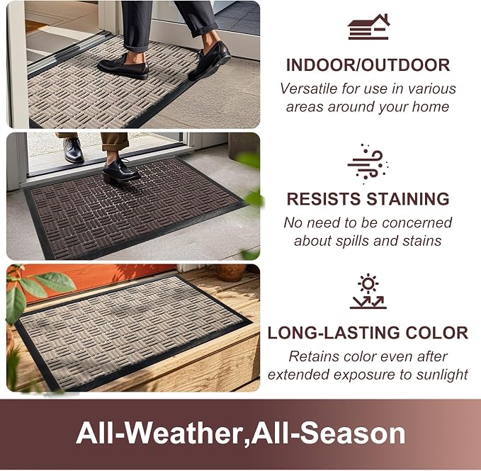 Mibao Front Door Mat, Heavy Duty Durable Welcome Mat