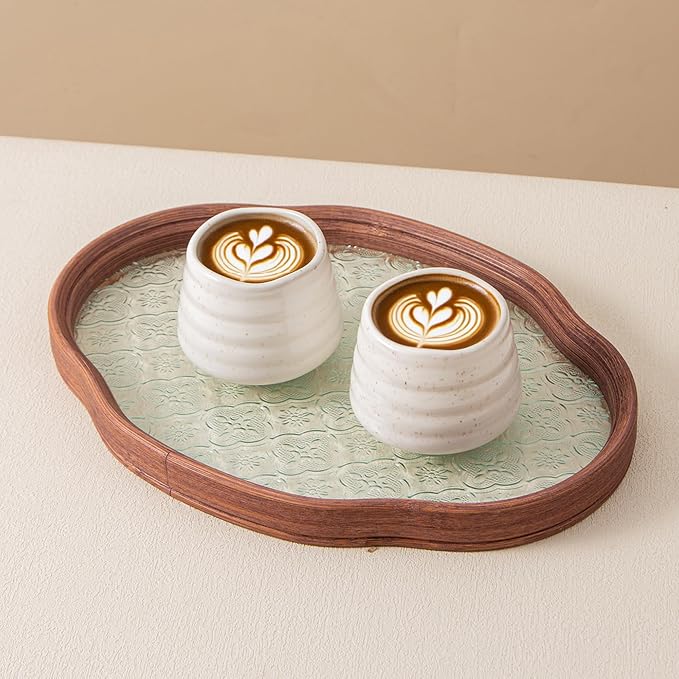 4pcs Japanese Tea Cup Set – Mini Size Cup 5OZ Ceramic Matcha Cup, Handless