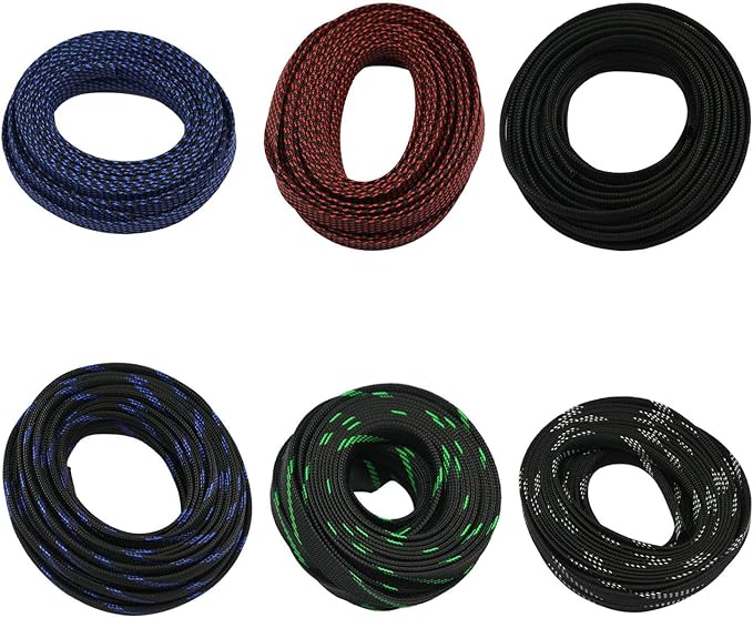 30ft PET Expandable Sleeving Wire Cable Sleeve (2/5", Black)