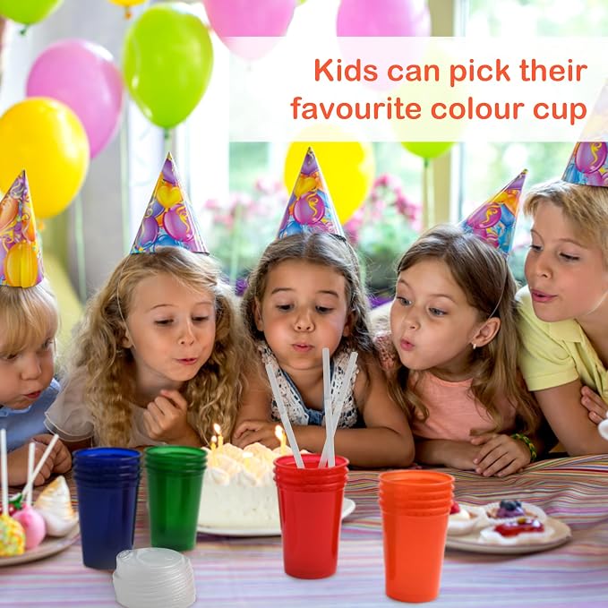 L LIKED 40 Pack 12oz Kids Cups, Spill Proof Party Cups