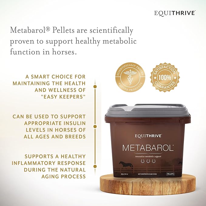 Metabarol Horse Supplement Pellets with Resveratrol, Metabolic Support Supplement for Horses, Equine Metabolic Supplement, Equine Care Products, 3.3 lbs