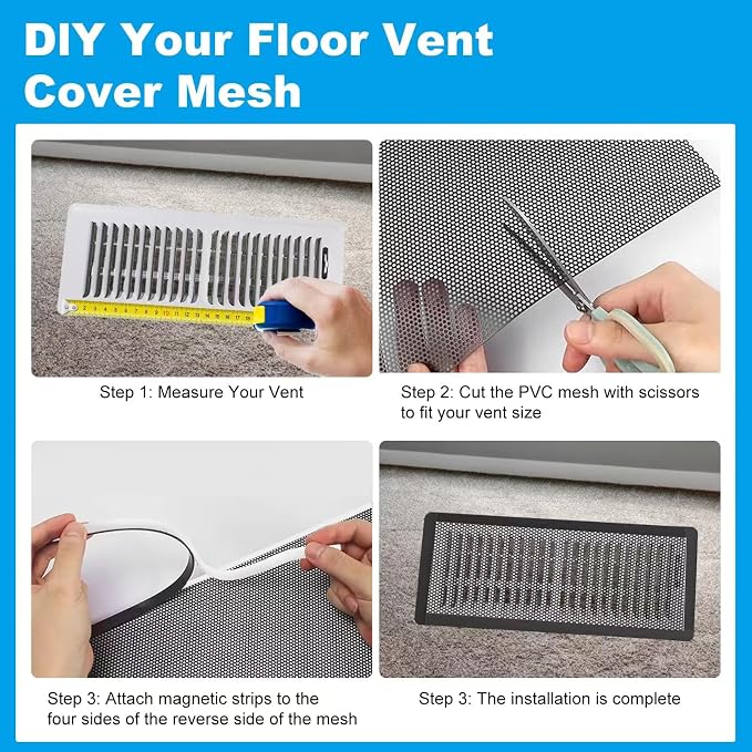 4 PCS DIY Magnetic Vent Covers-13.8" x 11.8" Customizable Air Register