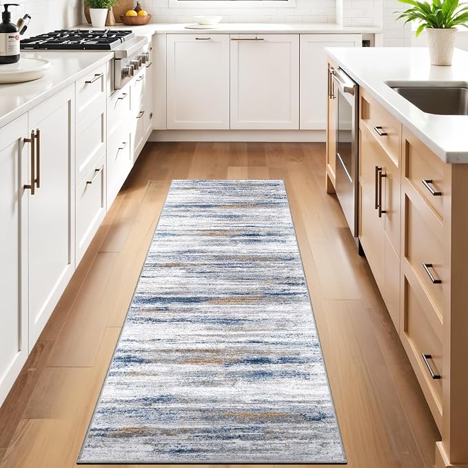 3x8 Washable Runner Rug for Family: Easy-to-Clean Runners for Hallway Entryway