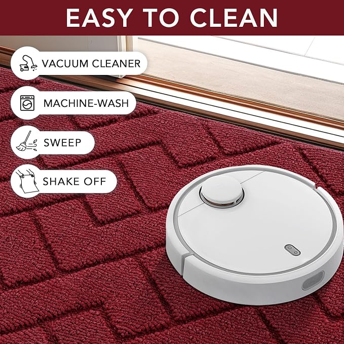hicorfe Indoor Door Mat, Non Slip Door Mats, Absorbent Resist Dirt Entrance
