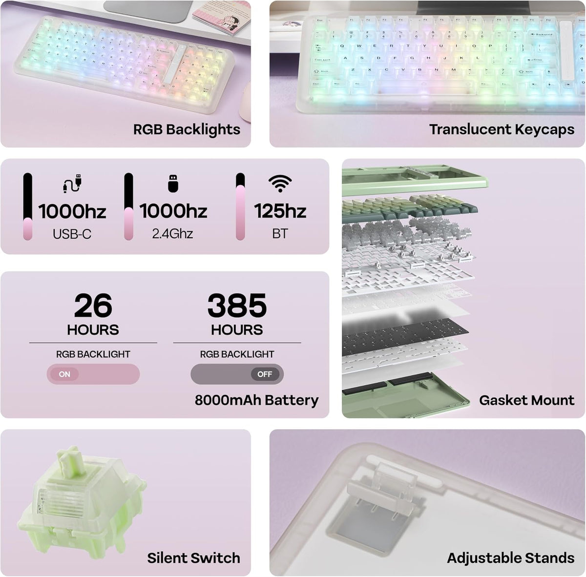 KiiBoom Phantom98 Lite 96% Wireless Mechanical Gaming Keyboard, VIA Custom