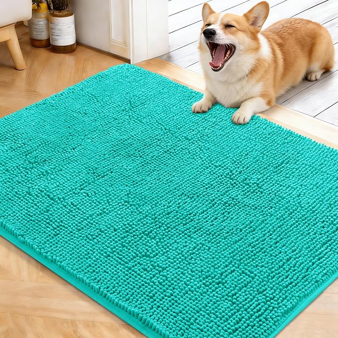 OLANLY Dog Door Mat for Muddy Paws 40x32, Absorbs Moisture and Dirt, Absorbent