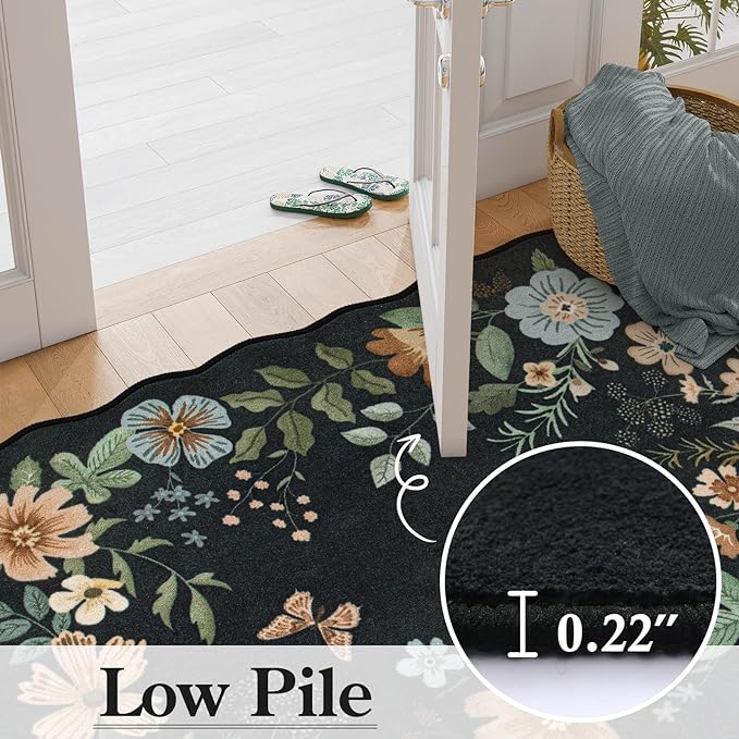 Lahome Floral Runner Rug for Hallways, Soft Washable Hallway Rugs