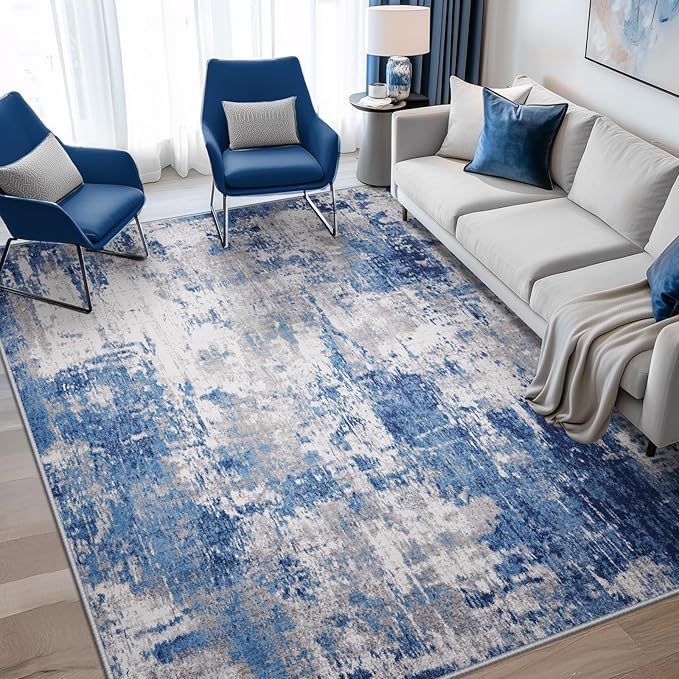 RELEANY Washable Area Rugs 5'x7' Non-Slip Modern Abstract Soft