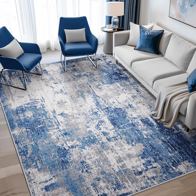 RELEANY Washable Area Rugs 6'x8' Non-Slip Modern Abstract Soft