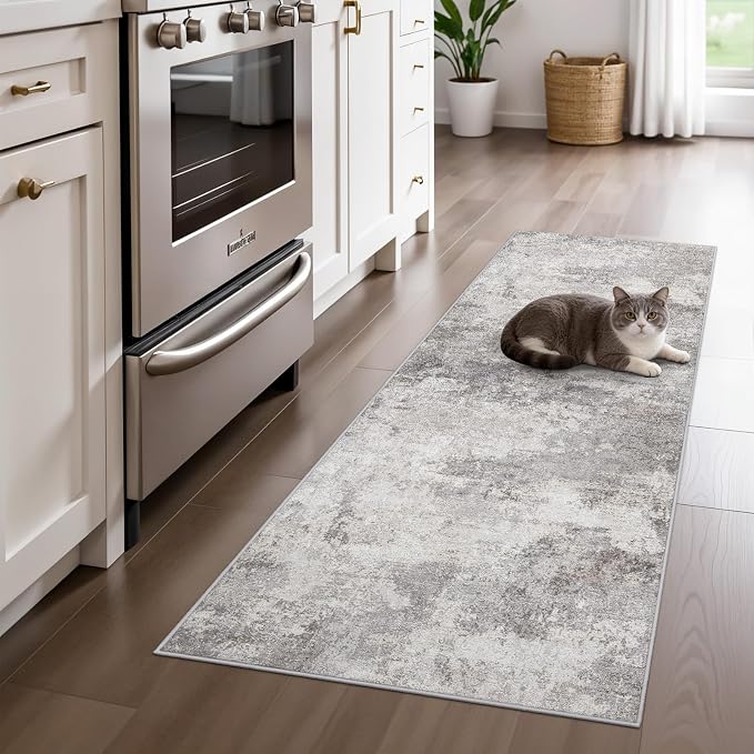 Abstract 2x5 Rug Runner Washable Non-Slip Hallway Carpet