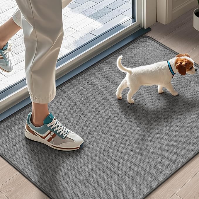 LEKEEPGO Ultra Thin Indoor Door Mat 17"x29", Low-Profile Door Mat Indoor