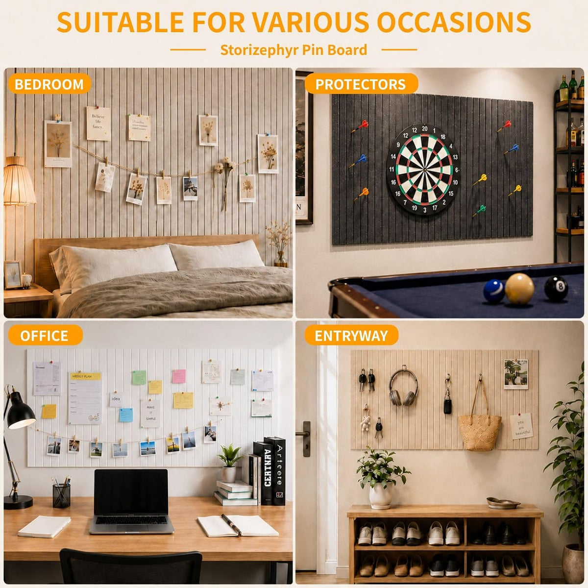 48" x 36" Large Felt Bulletin Board Tiles 12 Pack Corkboard Taupe