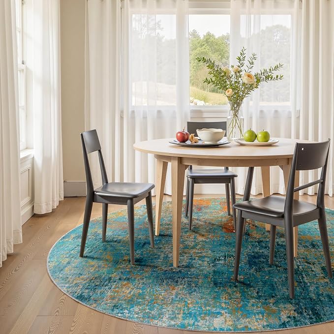 RELEANY Washable Area Rugs 8ft Non-Slip Modern Abstract Soft