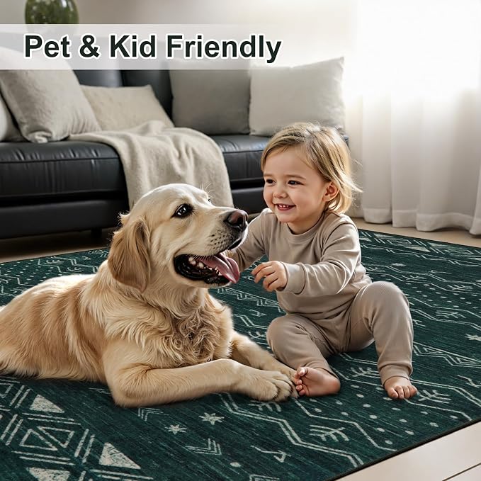 SERISSA 2x4 Rugs for Entryway, Washable Non-Slip Kitchen Runner Rug Small Dark