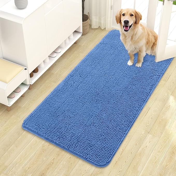 OLANLY Dog Door Mat for Muddy Paws 44x24, Absorbs Moisture and Dirt, Absorbent