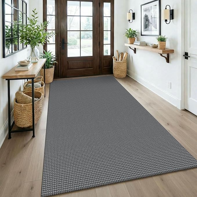 KOZYFLY Washable 4x6 Entry Woven Area Rug, Braided Throw Rugs