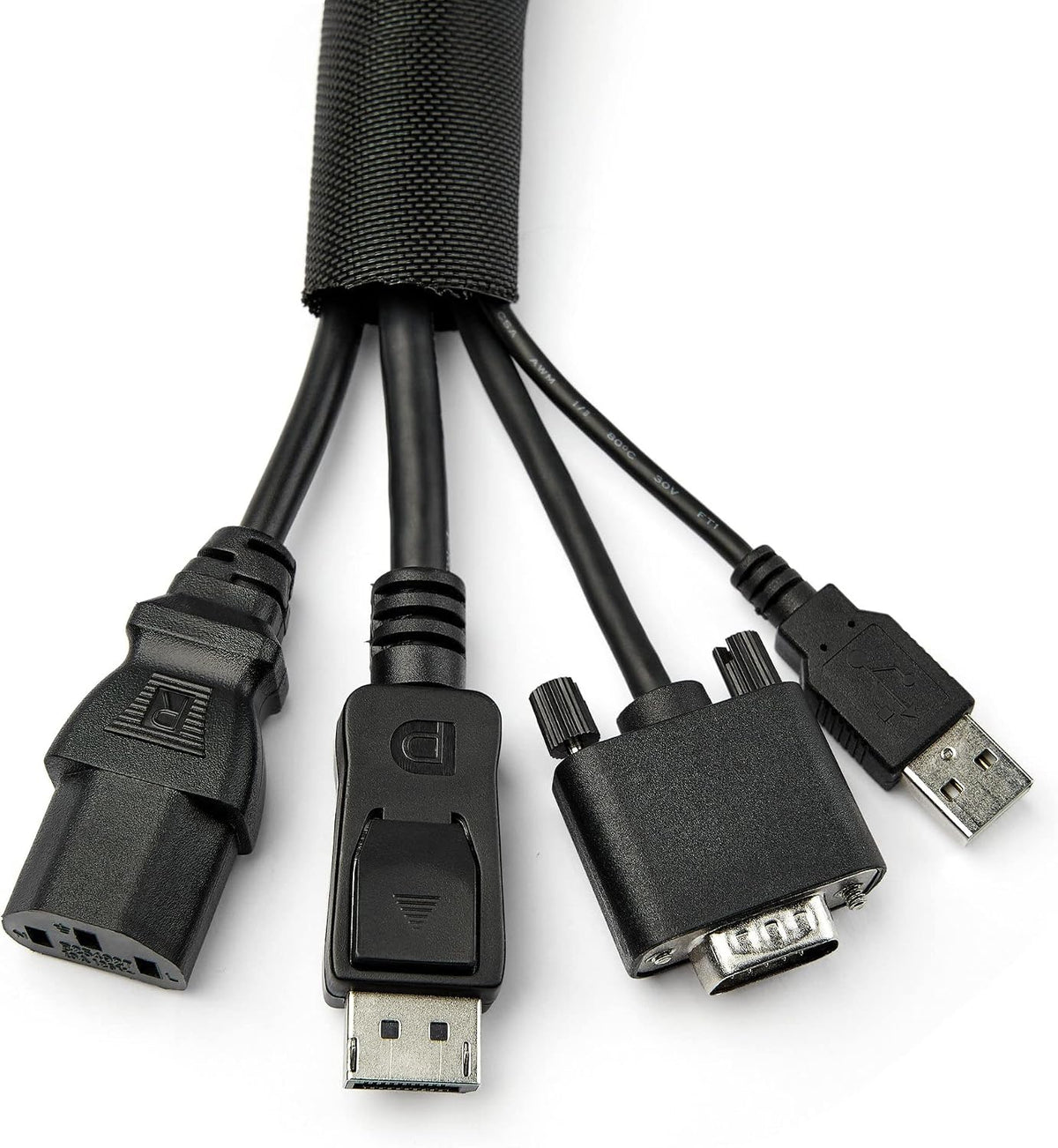StarTech 15' (4.6m) Cable Management Sleeve, Black, Trimmable (WKSTNCM2)