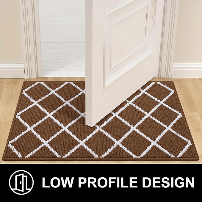 Finchitty Indoor Door Mat, Dirt Resistant and Absorbent, Low-Profile, Washable
