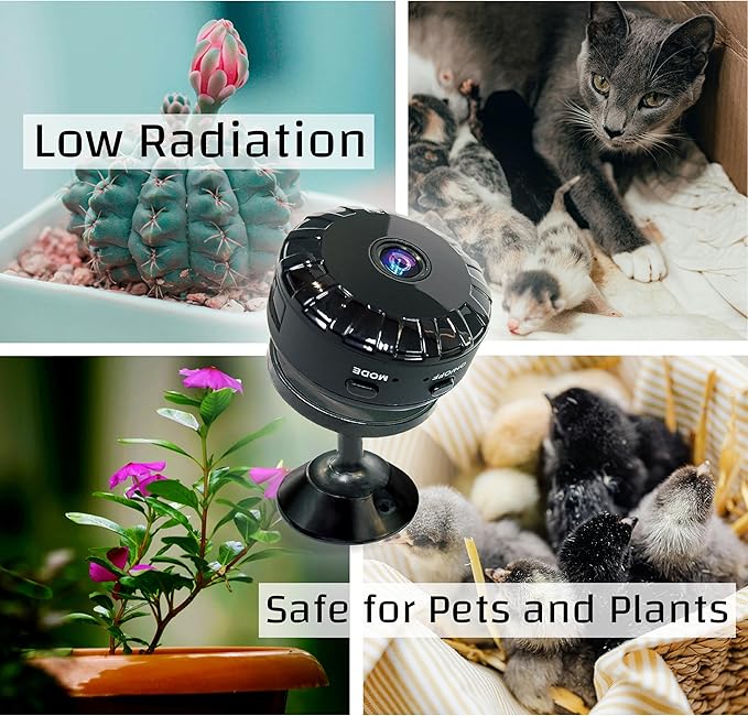 Wireless Bluetooth Indoor Camera – Low-Radiation, Portable Security Camera with Time Lapse, Playback, Pet & Plant Monitoring, Supports External USB Power (Upgraded Lens)