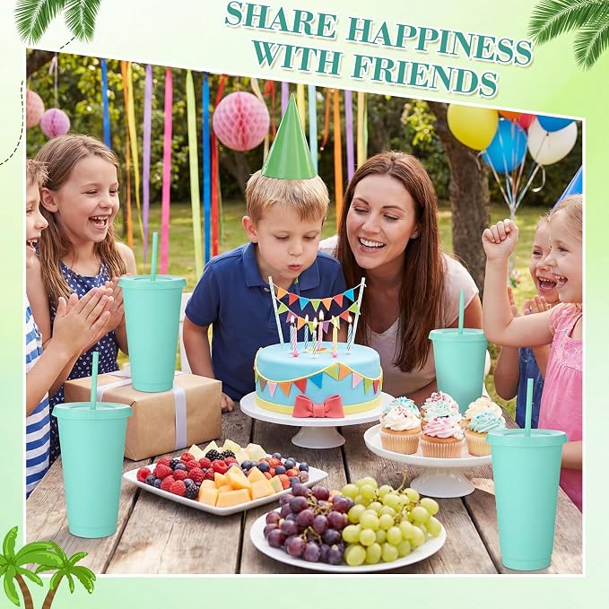 Honeydak 15 Pack Tumbler with Straw and Lid Bulk Cups