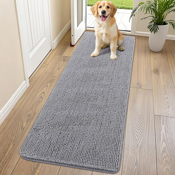 Smiry Dog Door Mat for Muddy Paws 70x24, Absorbent Dirt Trapper, Non-Slip