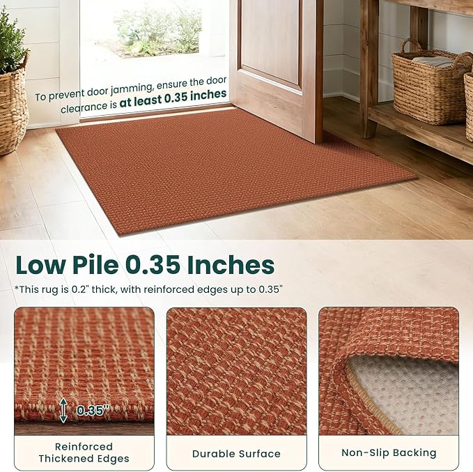 KOZYFLY Orange 2.5'x20' Runners Rugs
