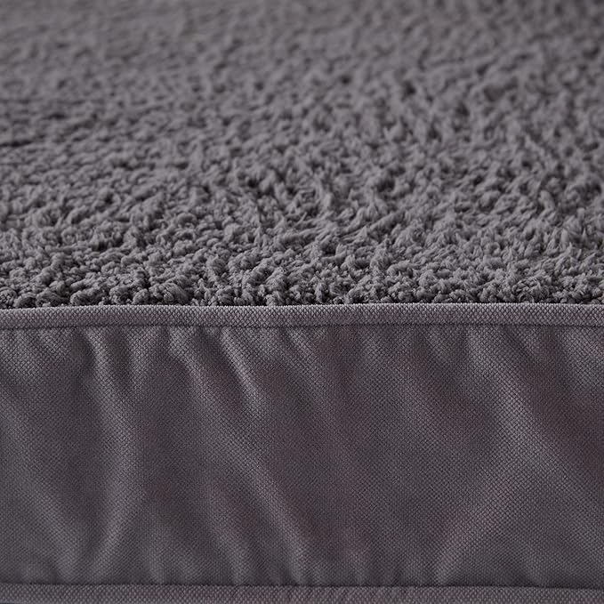 Happy Hounds Oscar Rectangle Orthopedic Foam Sherpa Dog Bed, Medium (42 x 30 in.), Pewter