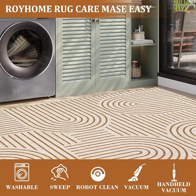ROYHOME Washable Rug 4x6 Area Rugs