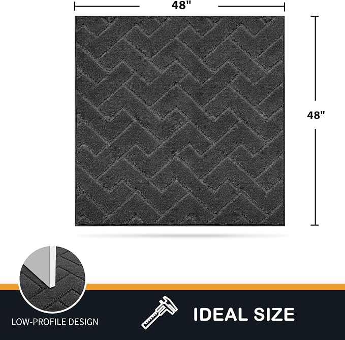 PURRUGS Dirt Trapping Door Mat 48" x 48", Non-Slip Machine Washable Entry Rug