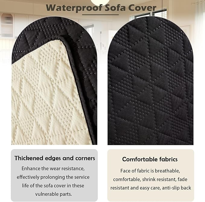 Waterproof Dog Bed Cover Pet Blanket, Soft Pet Couch Covers for Sofa Washable, Bed Couch Sofa Furniture Protector for Puppy Cat Kids (Black,210 * 305 CM)