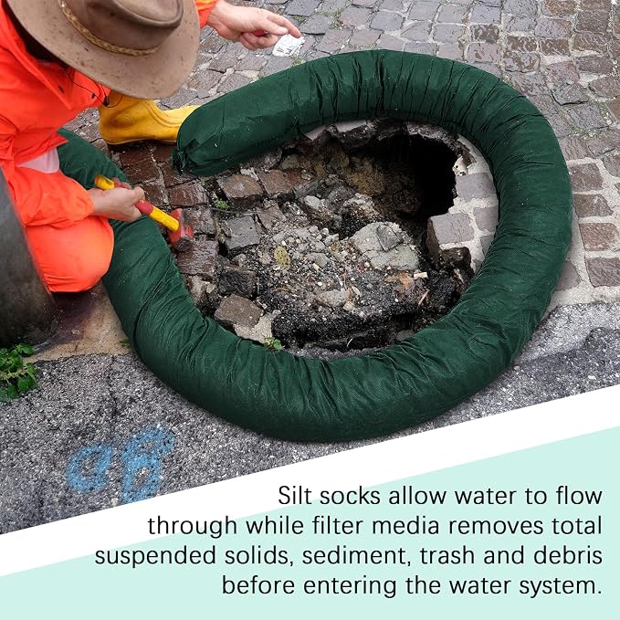 2 Pcs Sediment Filter Erosion Control Blanket Silt Fence Sock