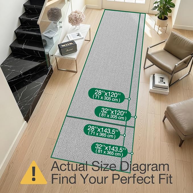 LUMI Ultra Thin Runner Rug for Hallway 2.7'x12', Non-Slip Entryway Rug
