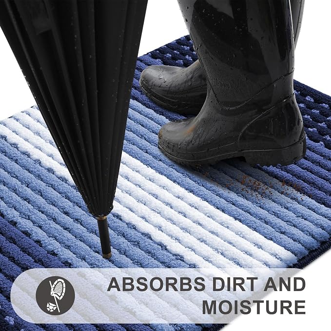 Kitinjoy Indoor Outdoor Door Mat, 47x24 Non-Slip Absorbent Dirt Trapper