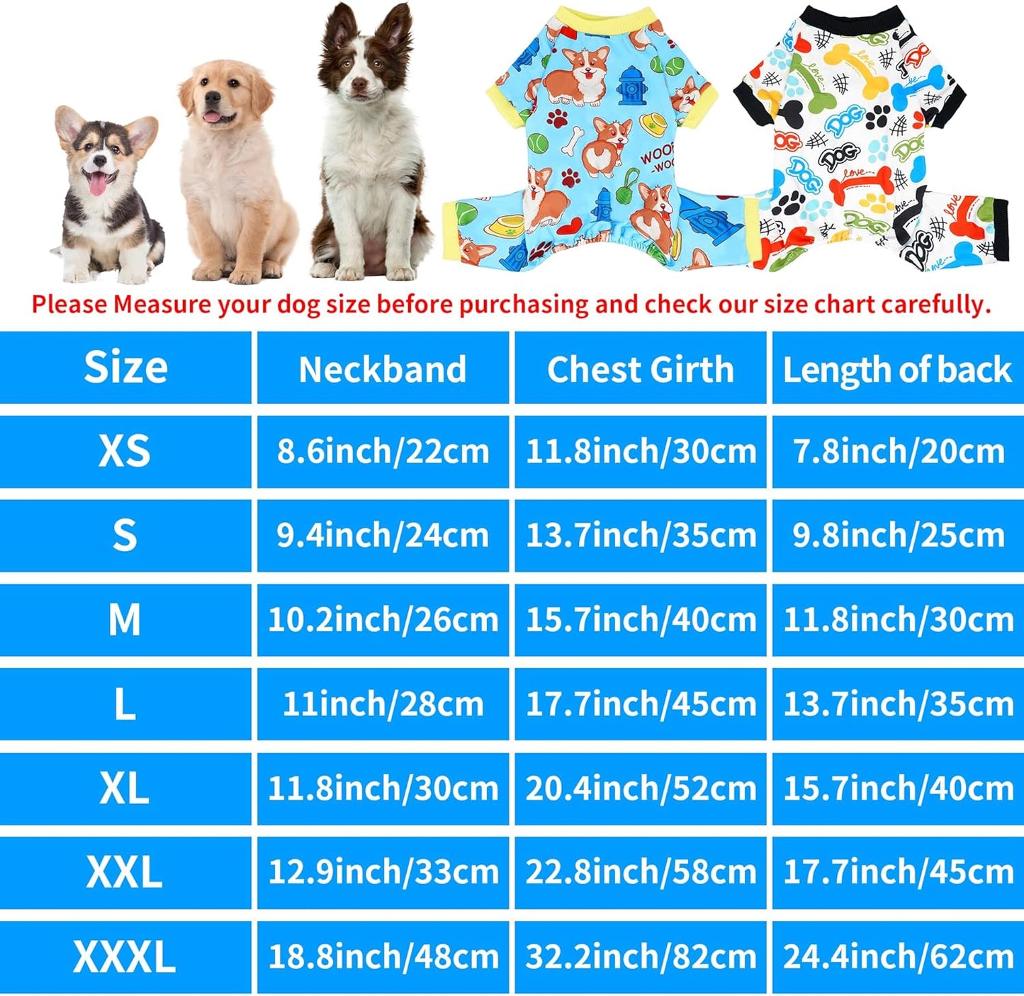 2PCS Dog Pajamas for Extral Small Xs Sized Doggie Pjs Clothes Puppy Onesies Outfits Pet Jammies Boy Girl Male Female Apparel Soft Breathable Paw Bone XS