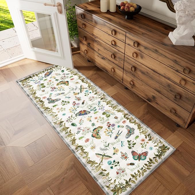 Machine Washable Kitchen Runner Rugs: 2'6"x8' Hallway Runner Stain Resistant
