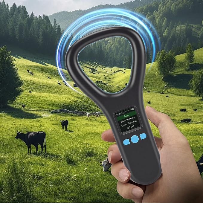 Pet Microchip Scanner, EMID Portable Pet Chip Scanner Rechargeable Data Storage Animal Handheld Reader LED Color Screen for Dog Cat